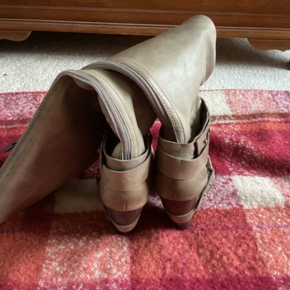 Fergie Tall Gray Leather Boots - Picture 7 of 8